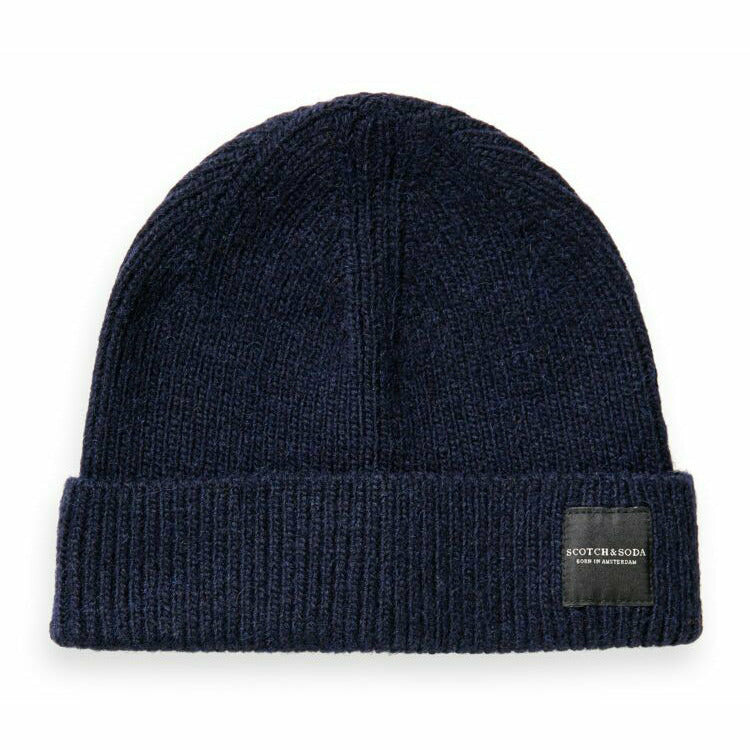Rib-Knit Wool Blend Beanie - Night