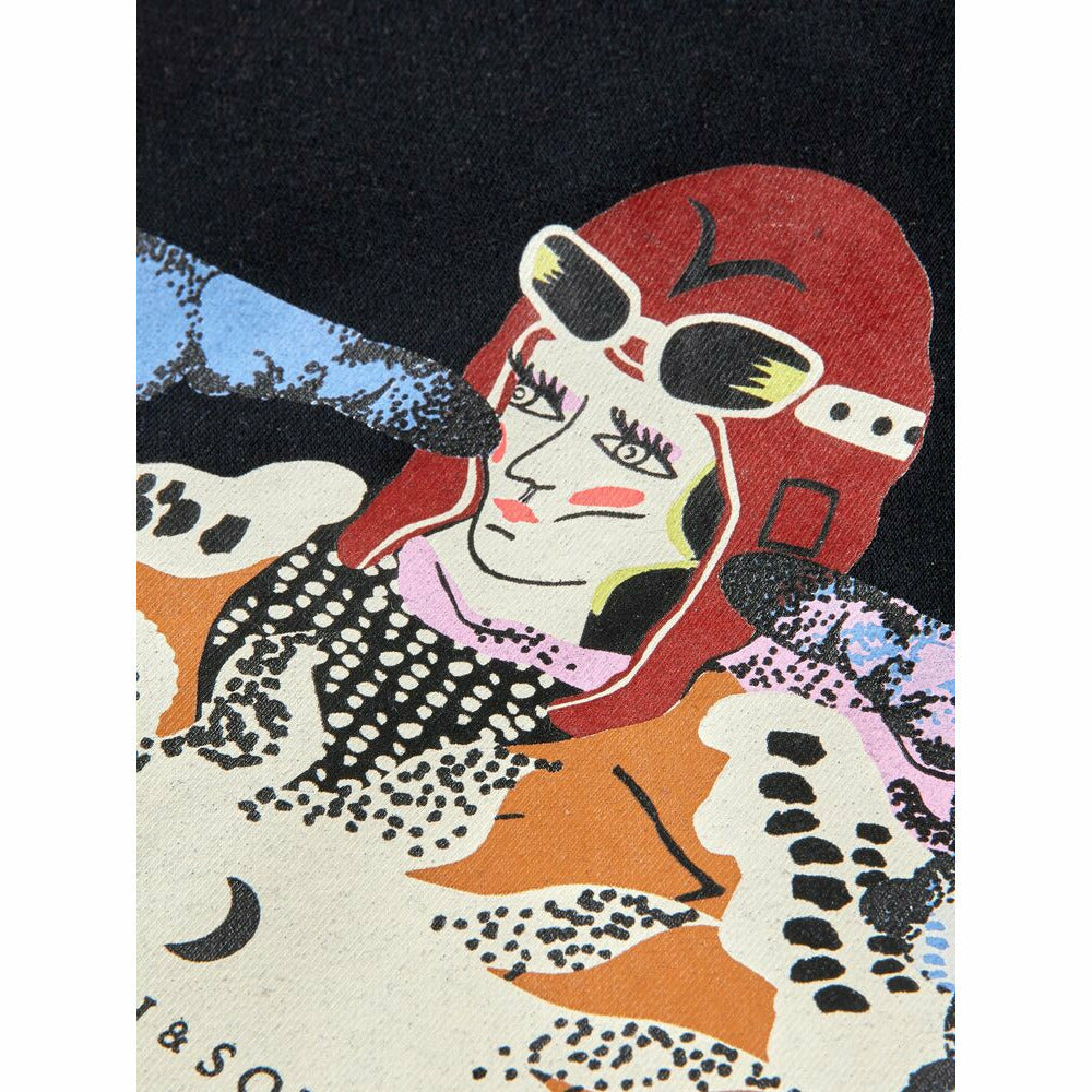 Amelia Earhart Artwork Hoodie - Black