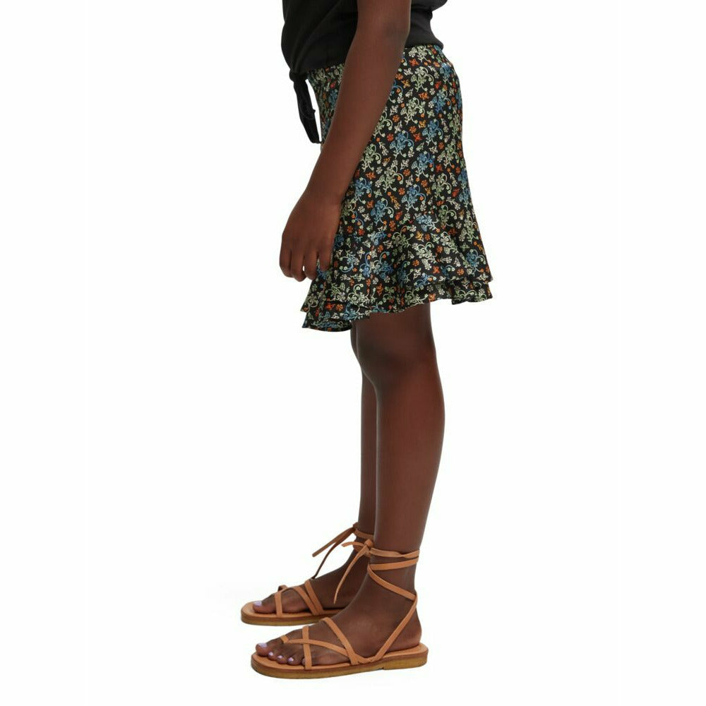 All-Over Printed Volant Skirt