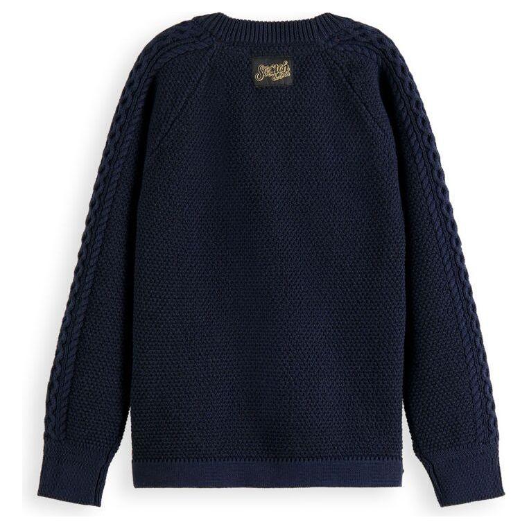 Sweater With Ladder Stitched Sleeves - Night