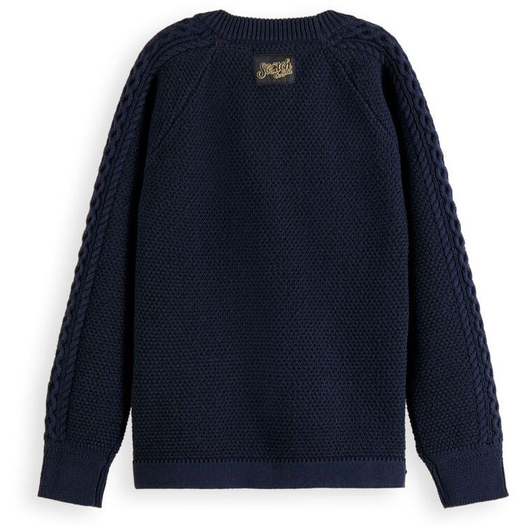 Sweater With Ladder Stitched Sleeves - Night