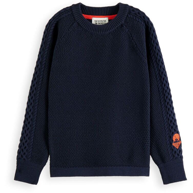 Sweater With Ladder Stitched Sleeves - Night