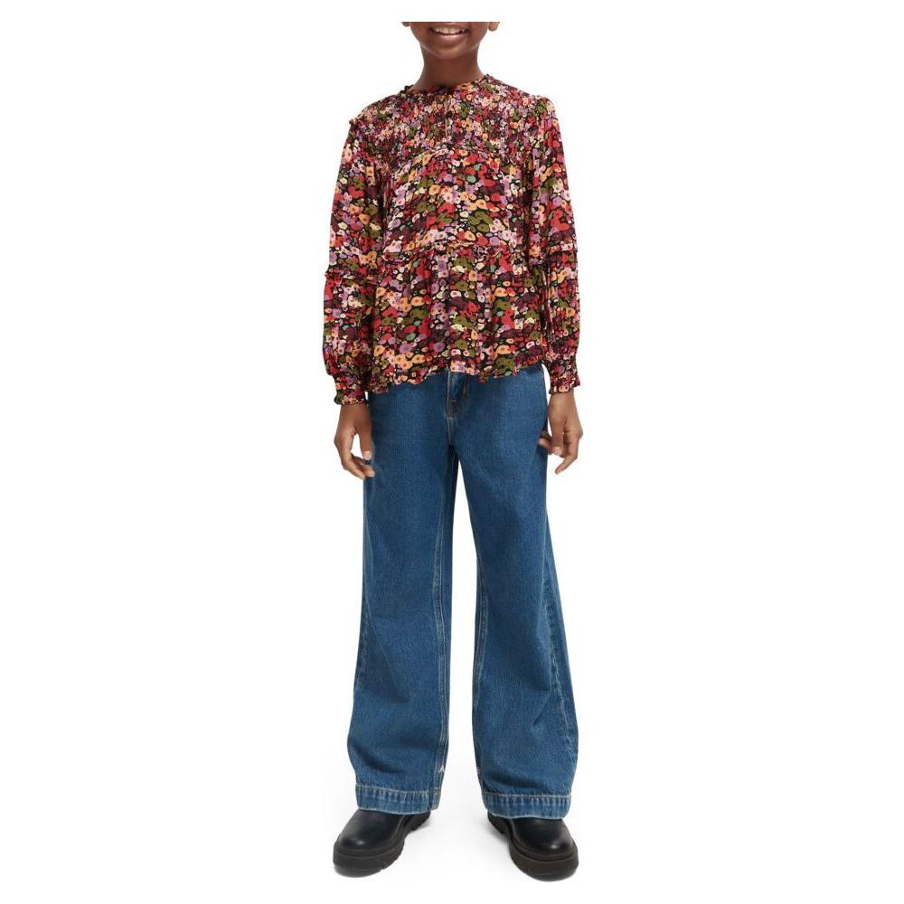 All-Over Printed Smock Detail Top