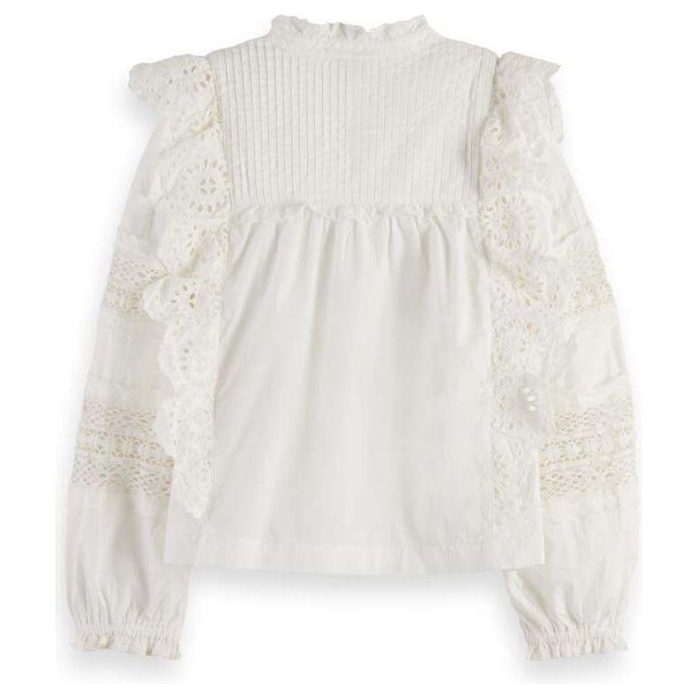 Broderie Anglaise Cotton Ruffled Top