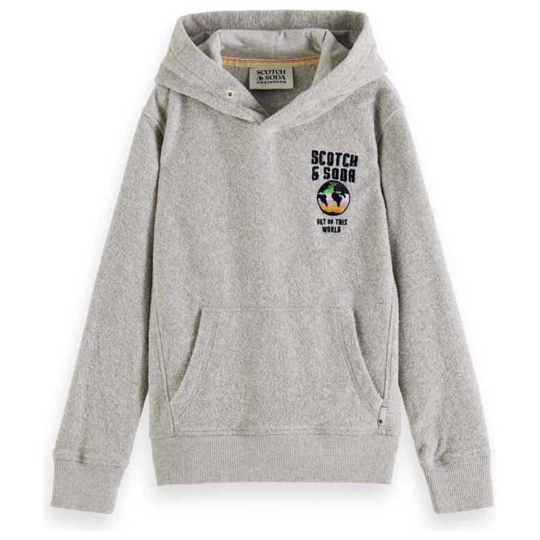 Towelling Hoodie - Grey Melange