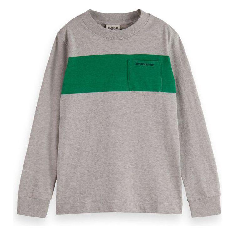 Relaxed Fit Panelled T-Shirt - Grey Melange