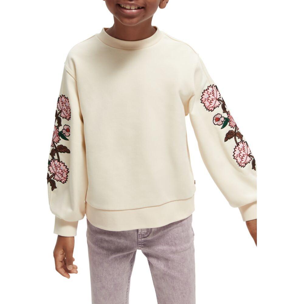 Embroidered Voluminous Sleeve Sweatshirt