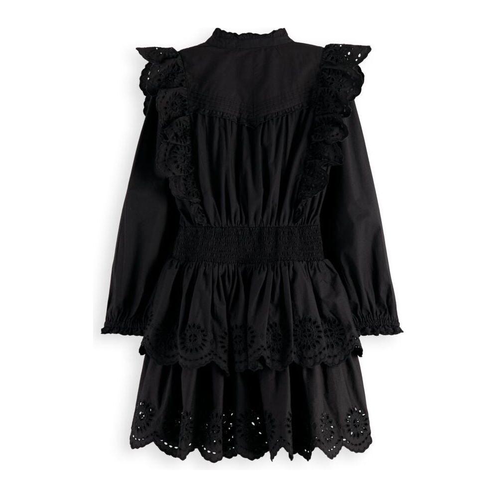 Short Length Long-Sleeve Broderie Anglaise Tiered Dress