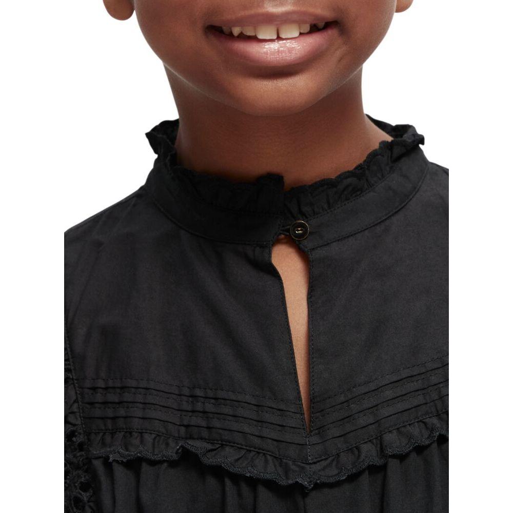 Short Length Long-Sleeve Broderie Anglaise Tiered Dress