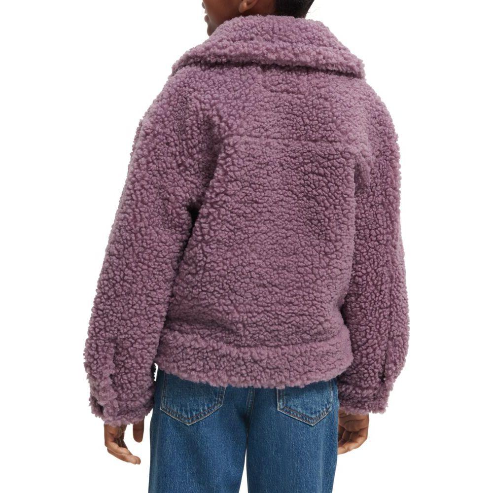 Boxy-Fit Bonded Teddy Jacket - Lavender