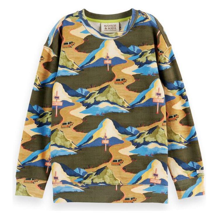 All-Over Printed Crewneck Sweatshirt