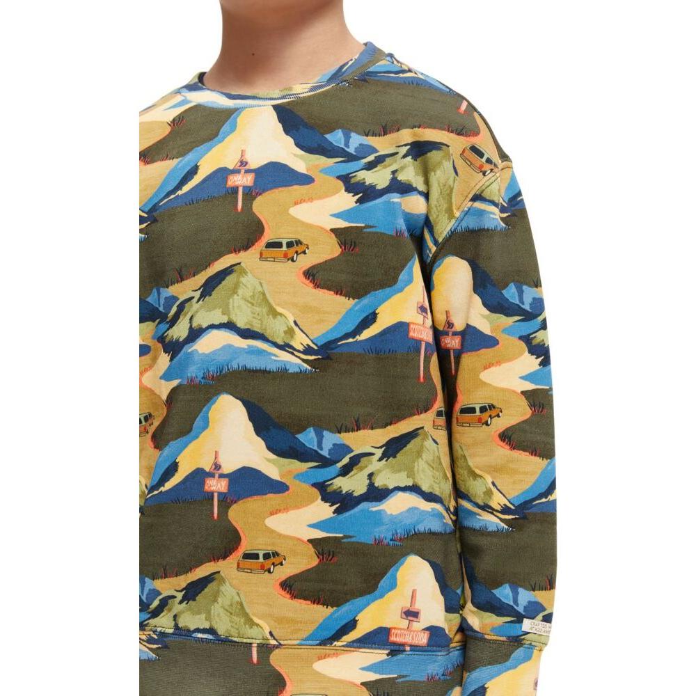 All-Over Printed Crewneck Sweatshirt