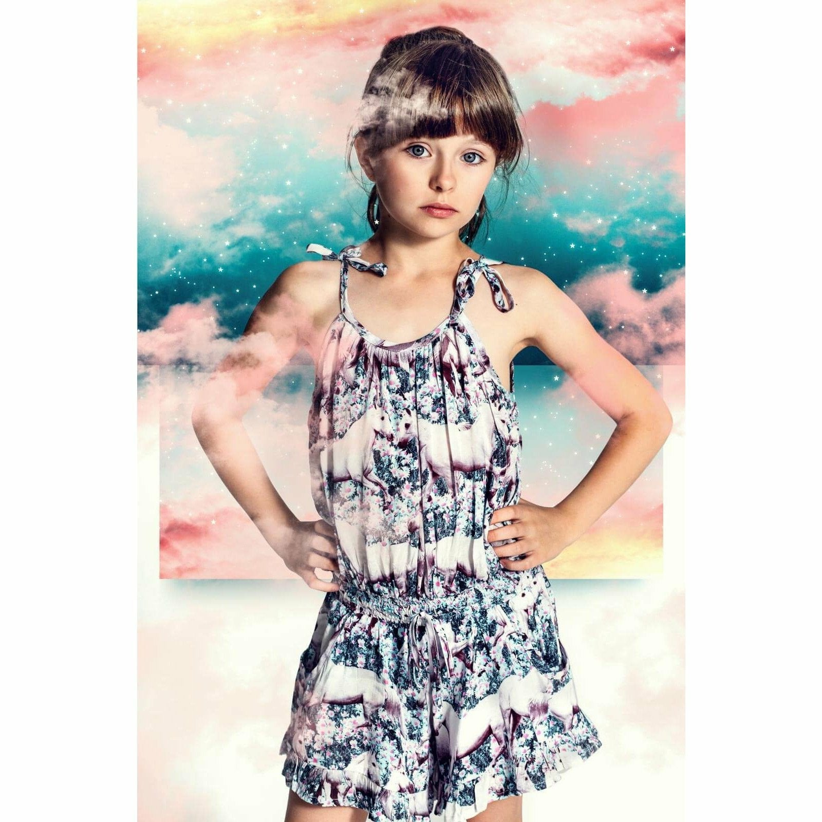 Frilled Romper with Ties - Dream Field