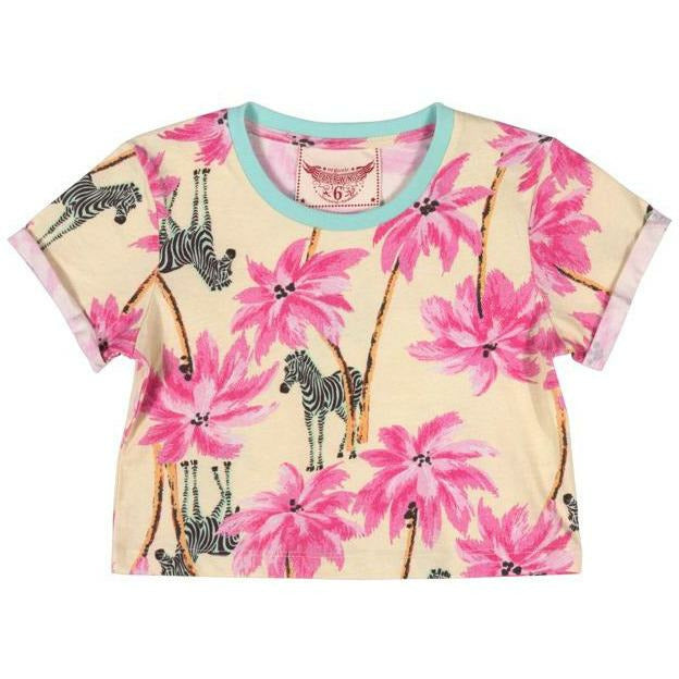 Cropped T-Shirt - Tropical Zebra