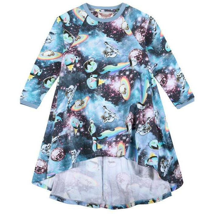 Hi Lo Raglan Dress - Girls in Space