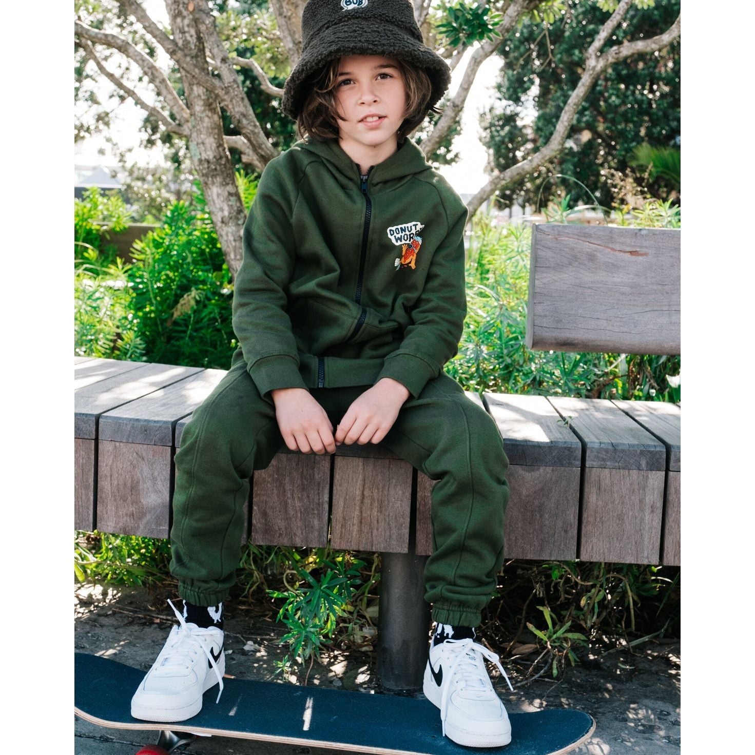 Donut Worry Fleece Zip Hood