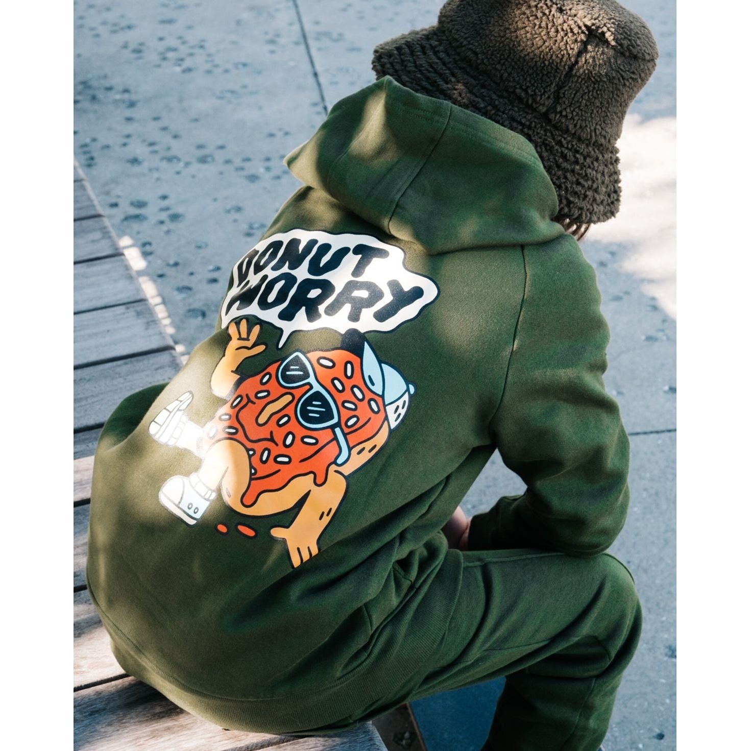 Donut Worry Fleece Zip Hood