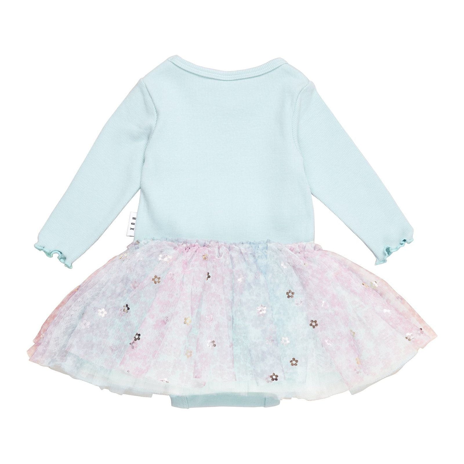 Rainbow Flower Rib Long Sleeve Ballet Onesie