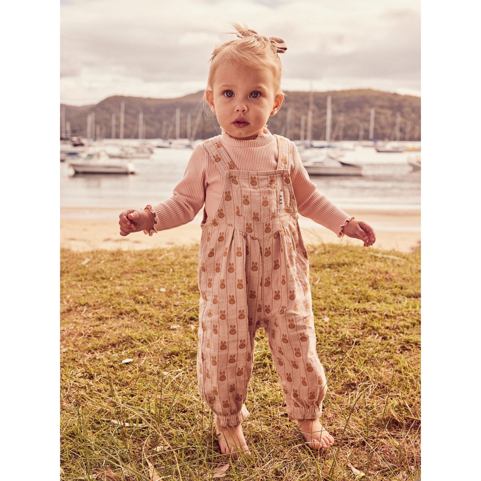 Bunny Stripe Reversible Overalls