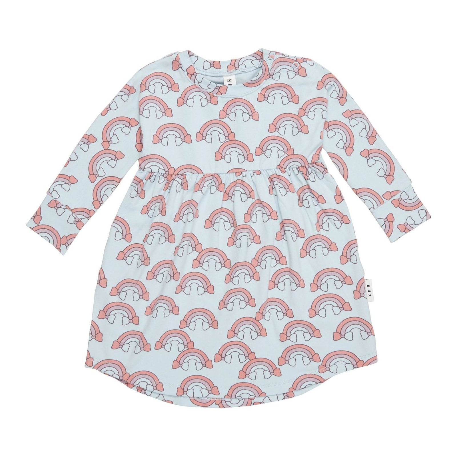 Rain Bow Long Sleeve Swirl Dress