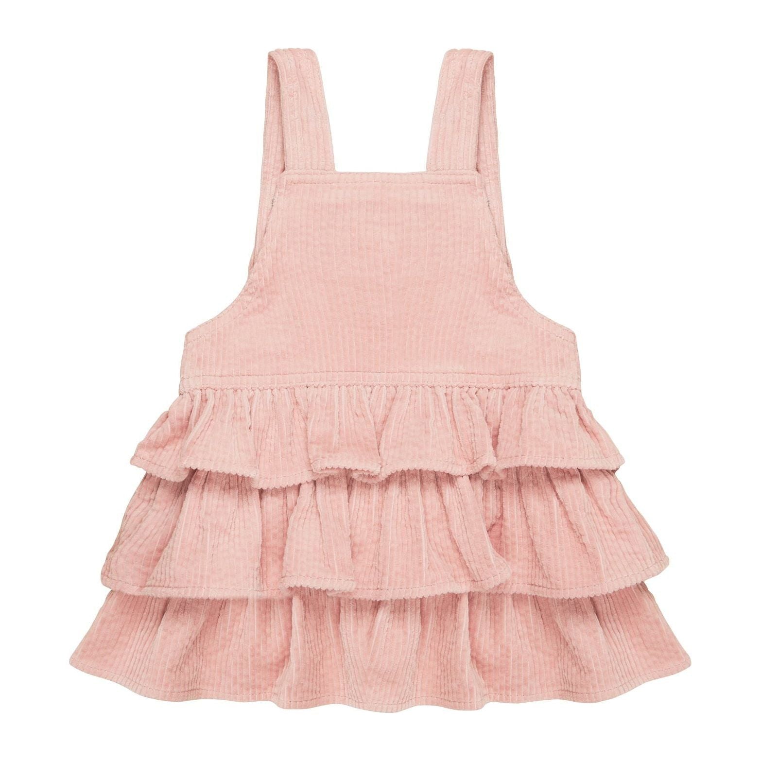 Cord Overall Frill Dress - Rosebud