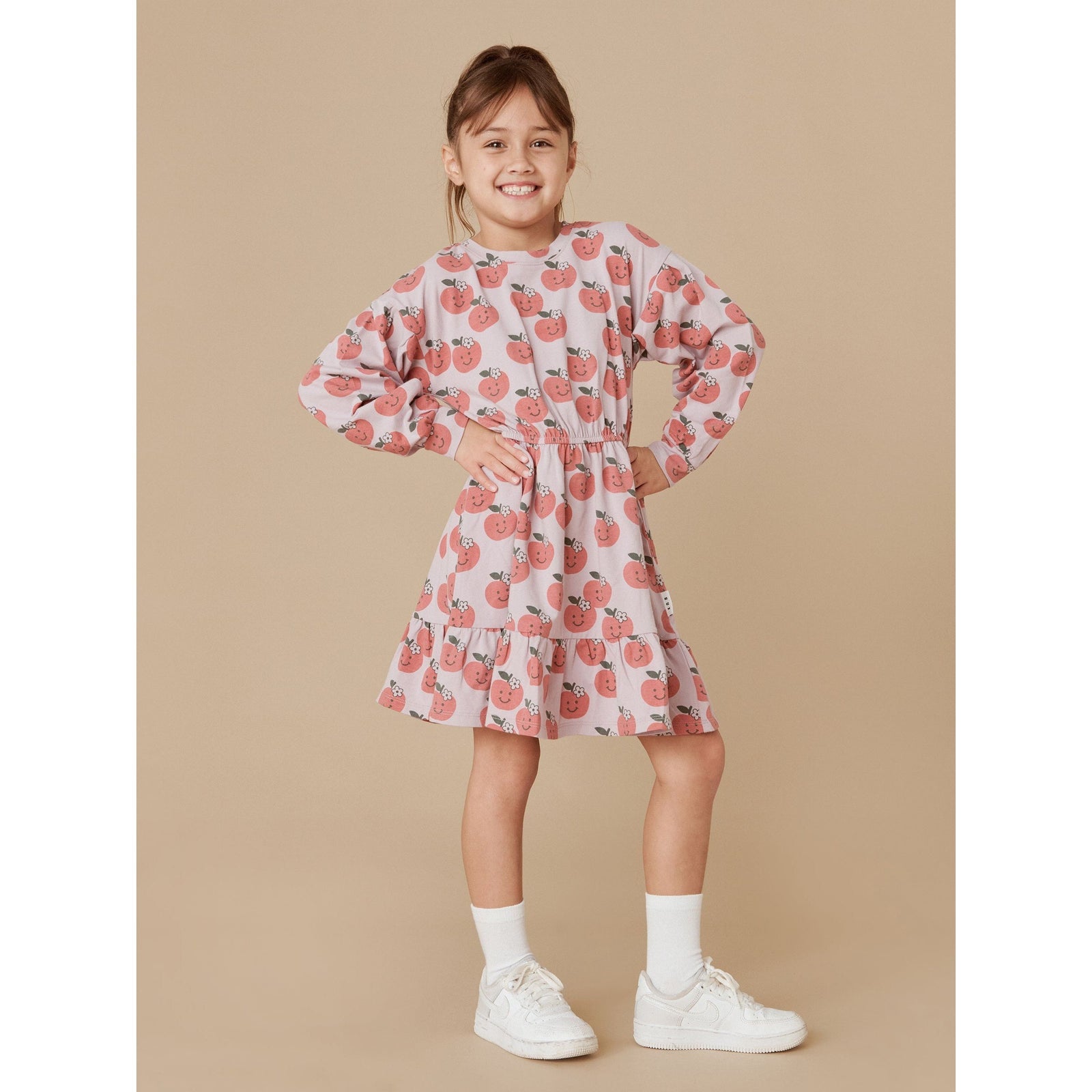 Apple Drop Shoulder Tuck Dress