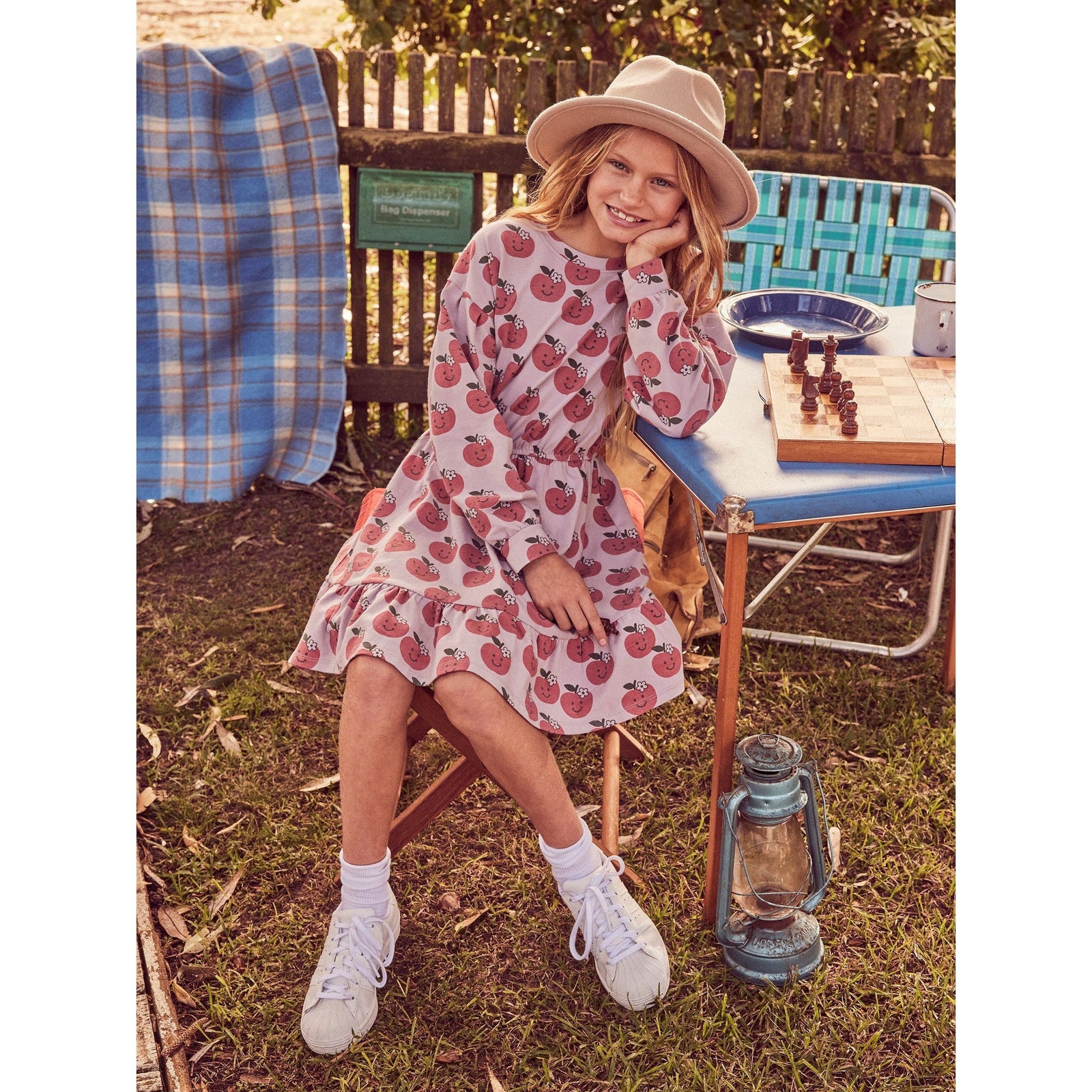 Apple Drop Shoulder Tuck Dress