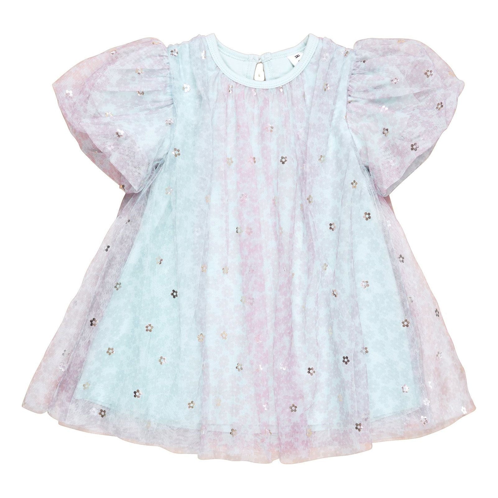 Rainbow Flower Tulle Party Dress