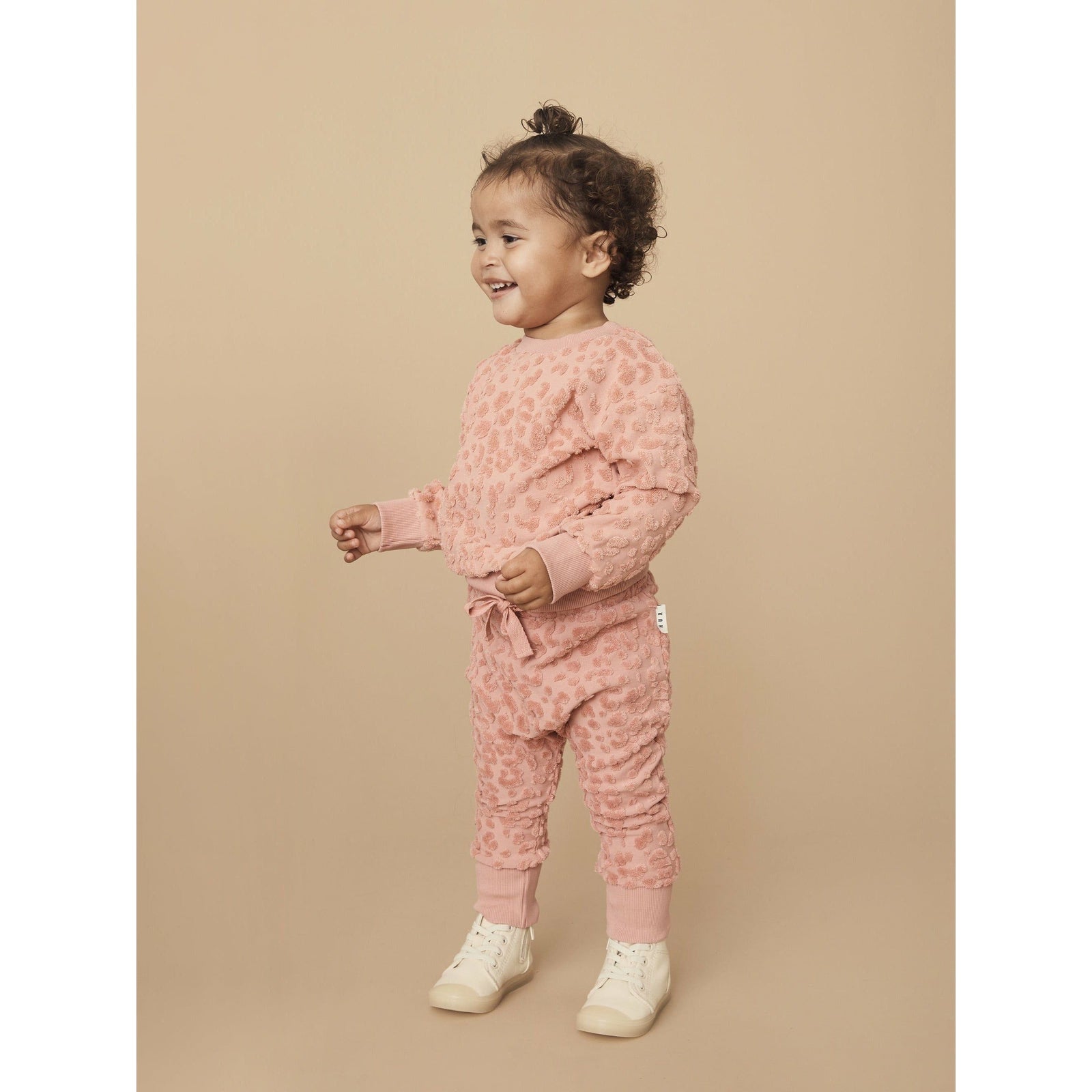 Dusty Rose Terry Drop Crotch Pant