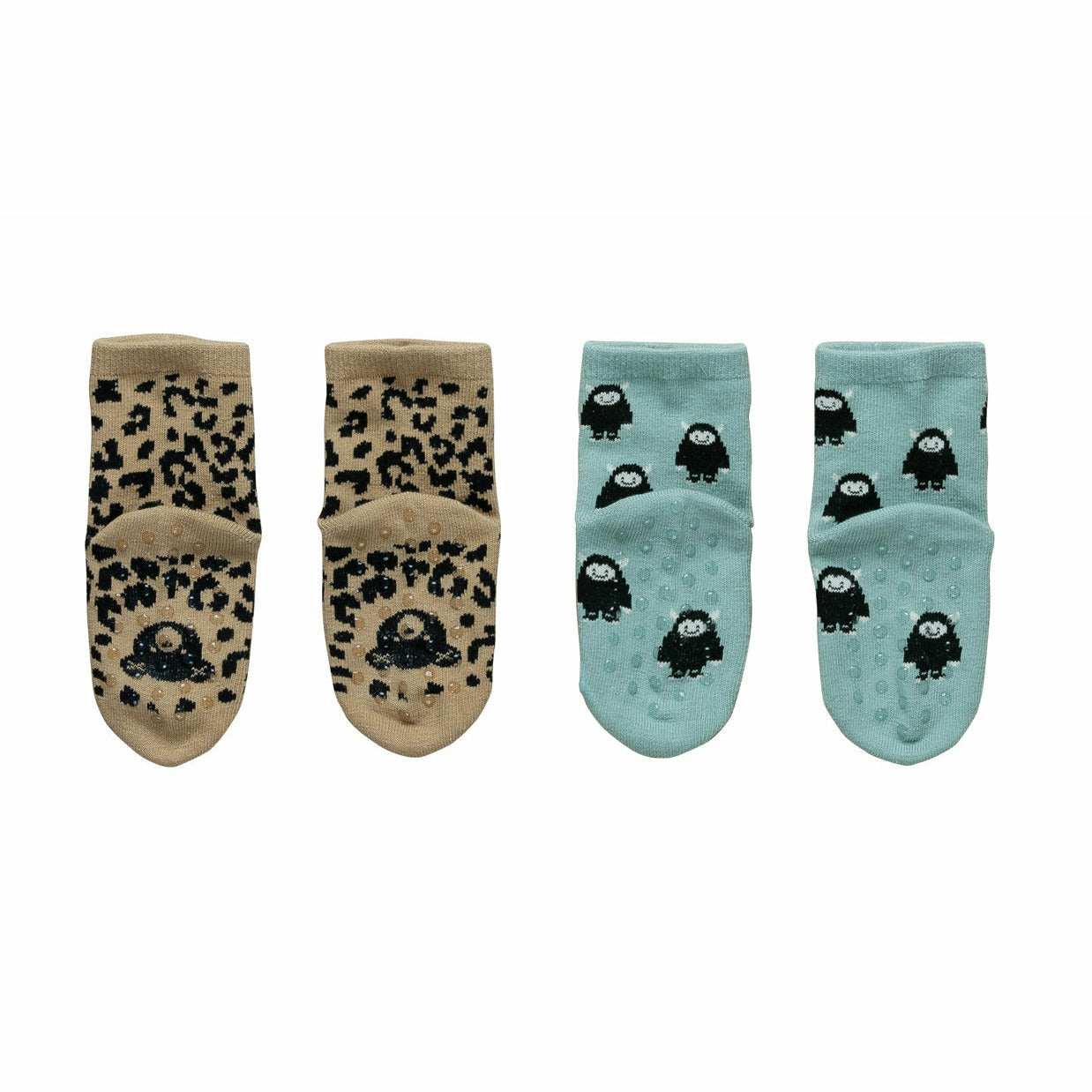 Leopard/Monster 2Pk Socks