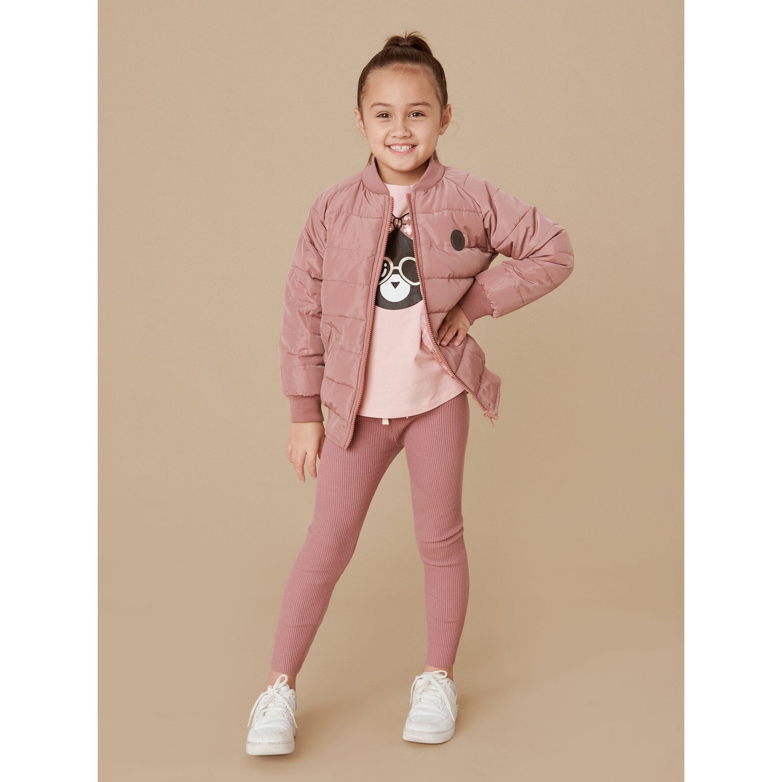 Rainbow Flower Bear Reversible Bomber