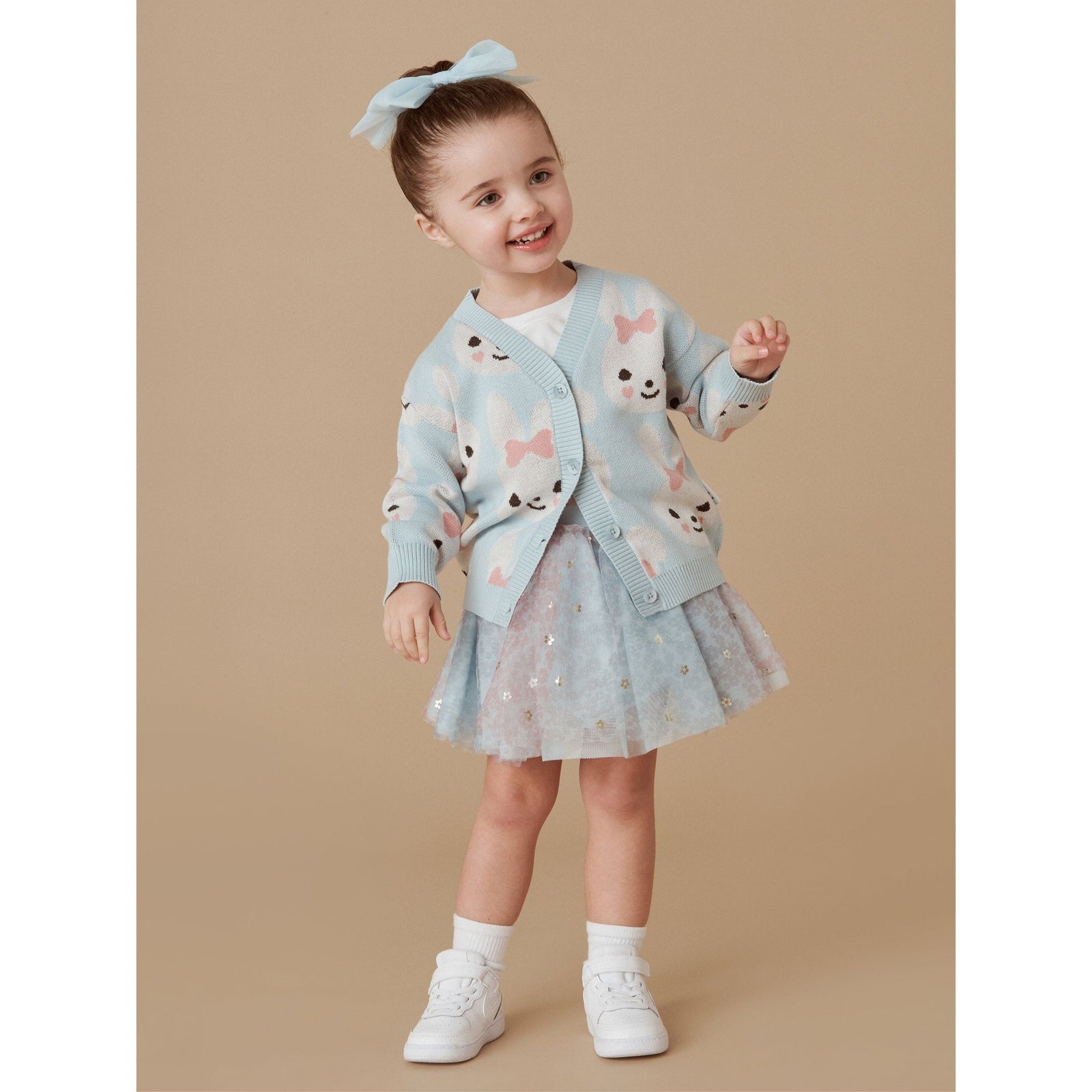Sky Bunny Boxy Cardi- Sky