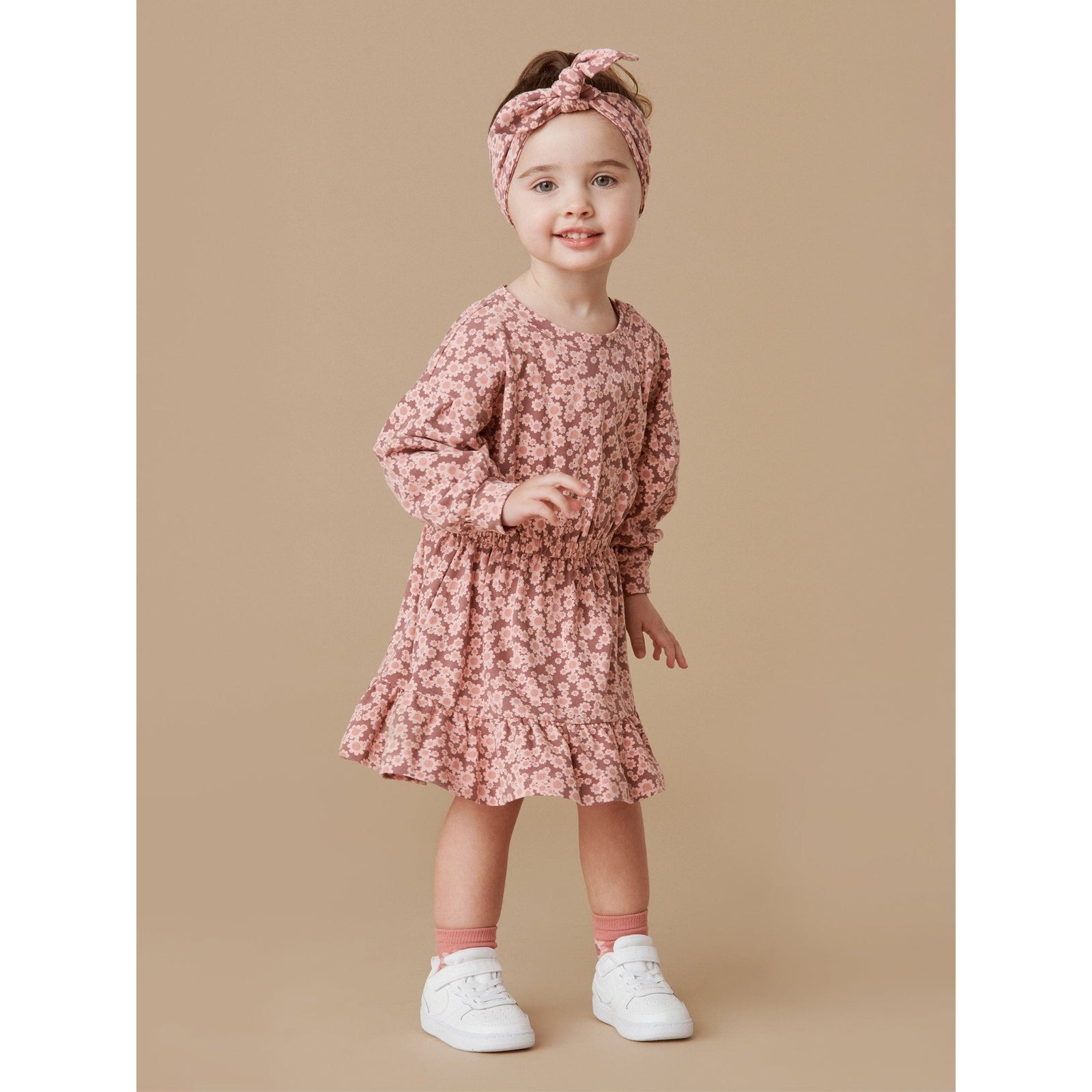 Flower Bear 2Pk Headband-Dusty Plum + Rosebud
