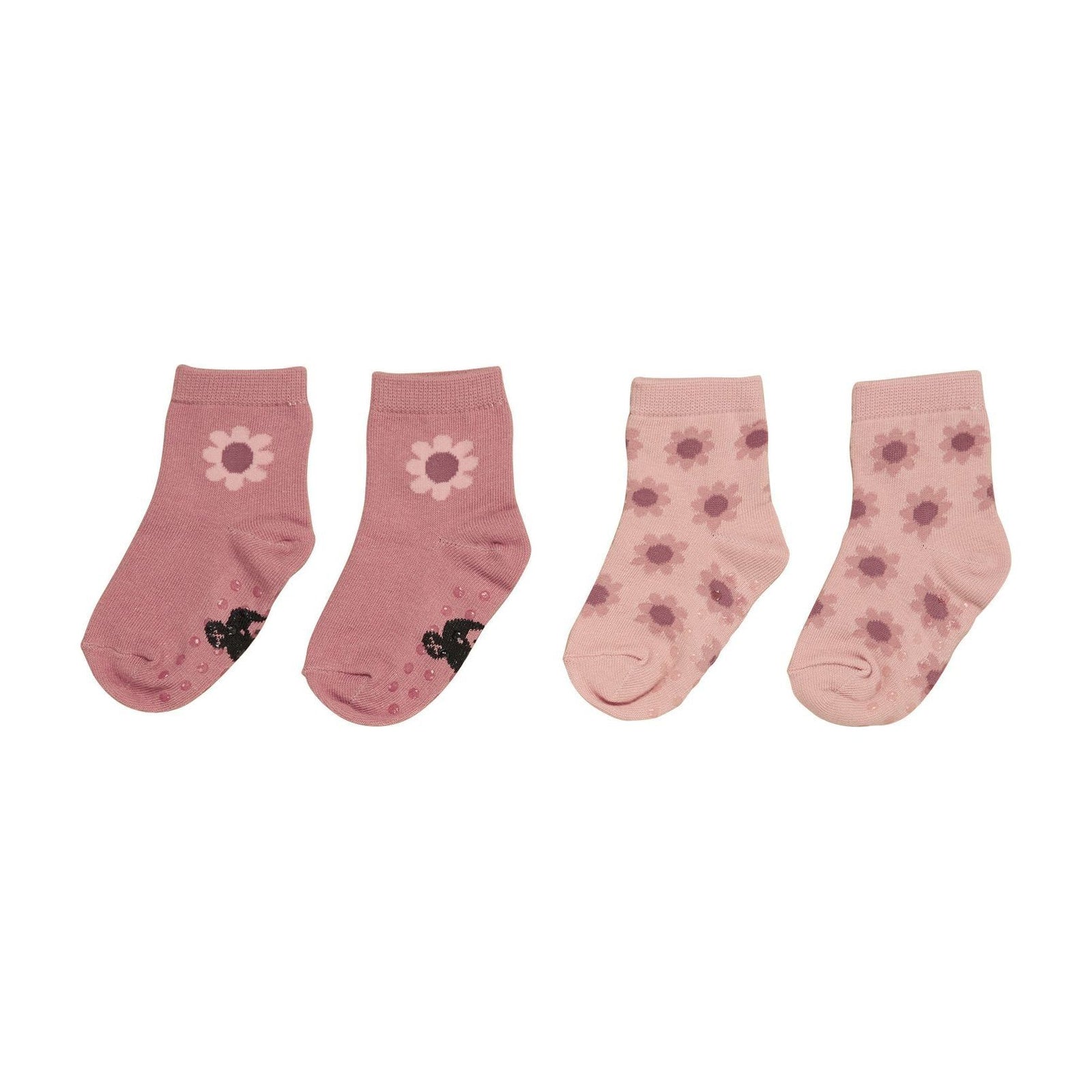 Flower 2Pk Socks Dusty Rose + Rosebud