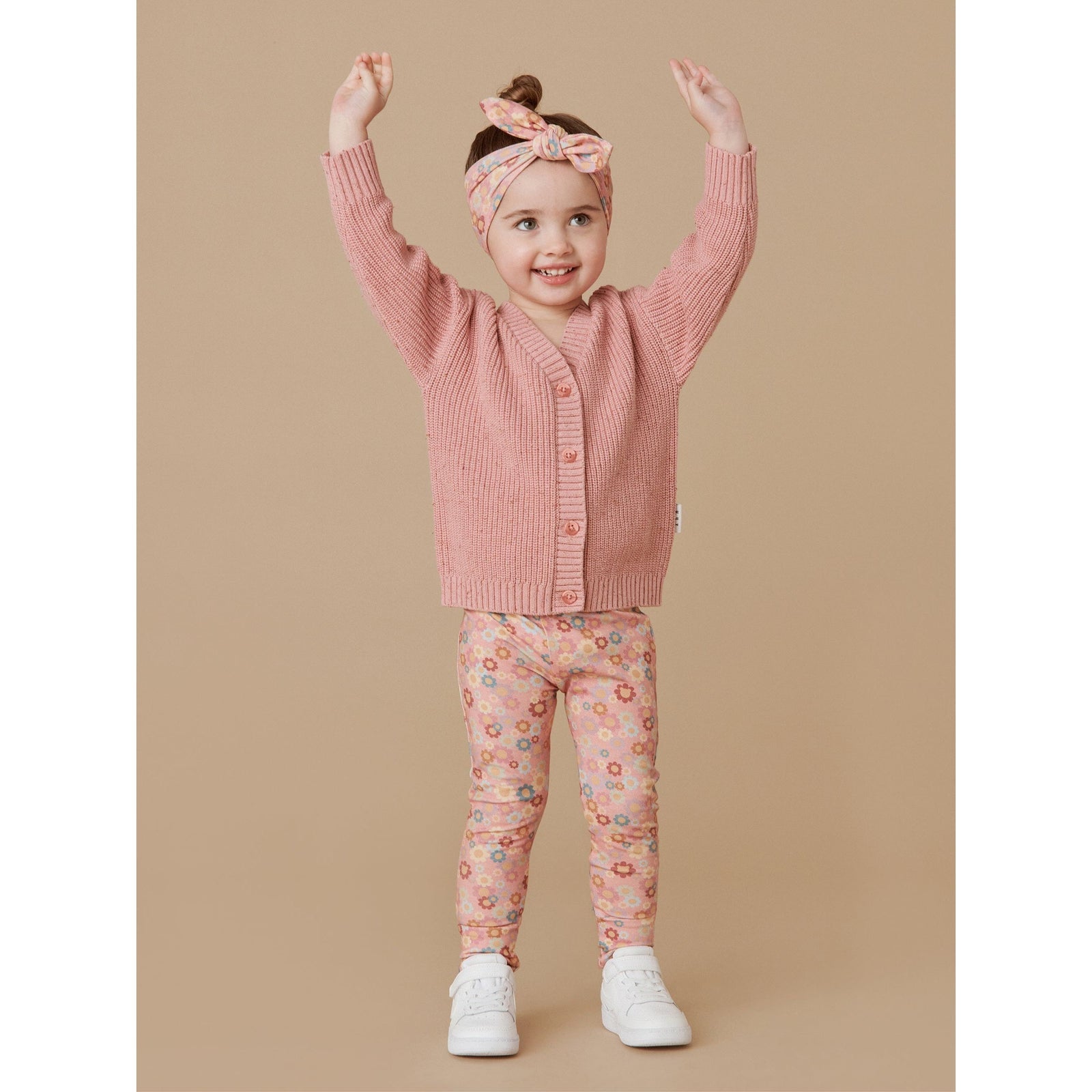 Rainbow Flower Bear 2Pk Headband-Dusty Rose + Lavender