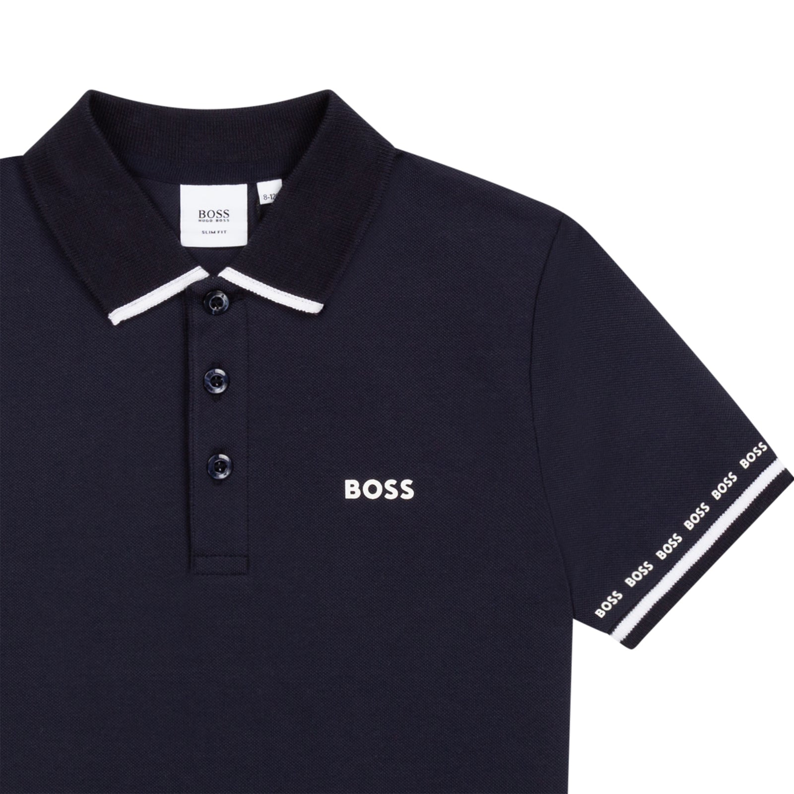 BOSS Pique Knit Polo Shirt - Navy