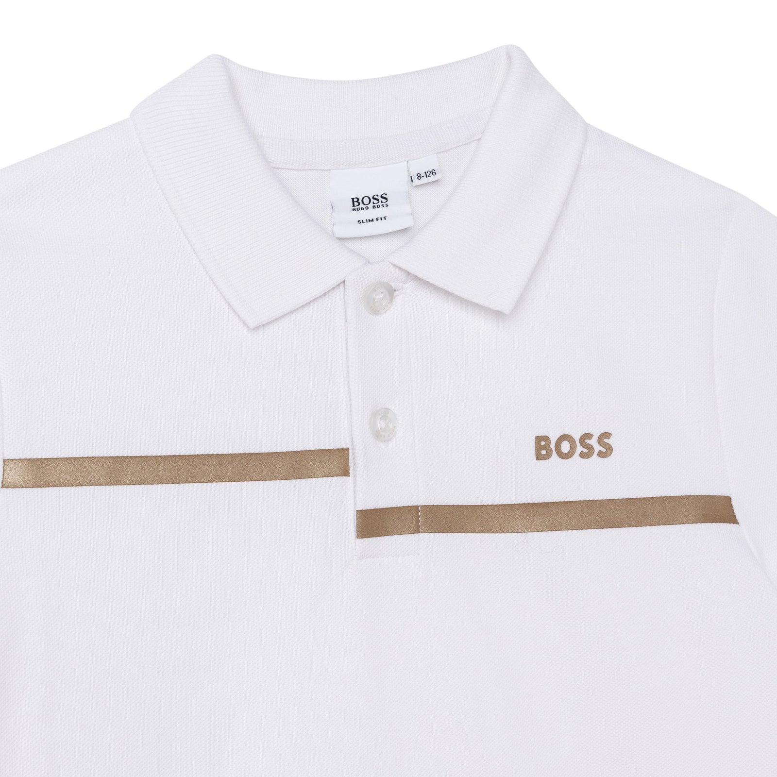 BOSS Cotton Pique Polo Shirt - White