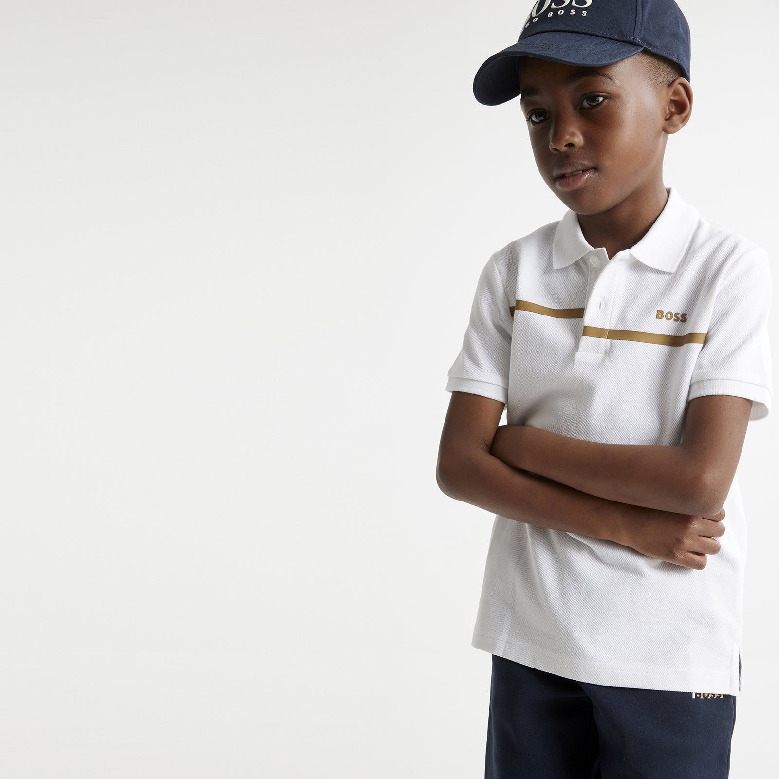 BOSS Cotton Pique Polo Shirt - White