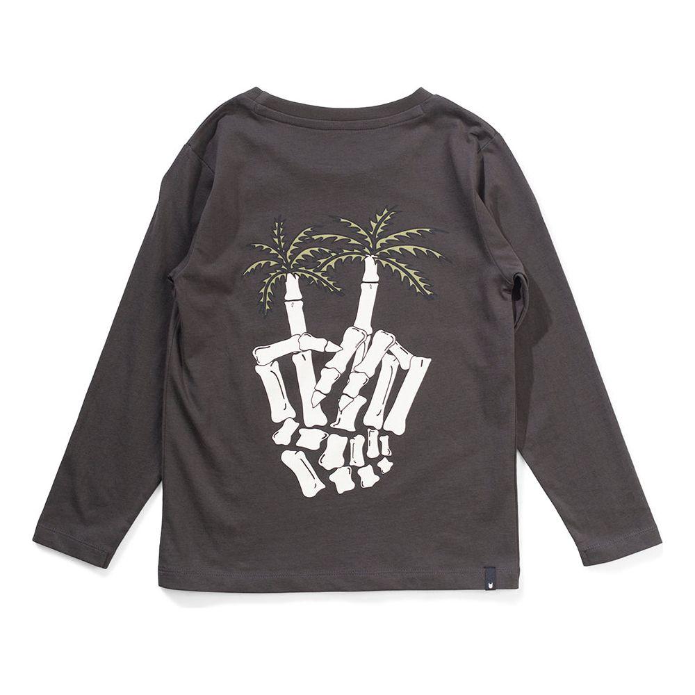 Palmbones Ls Tee - Soft Black
