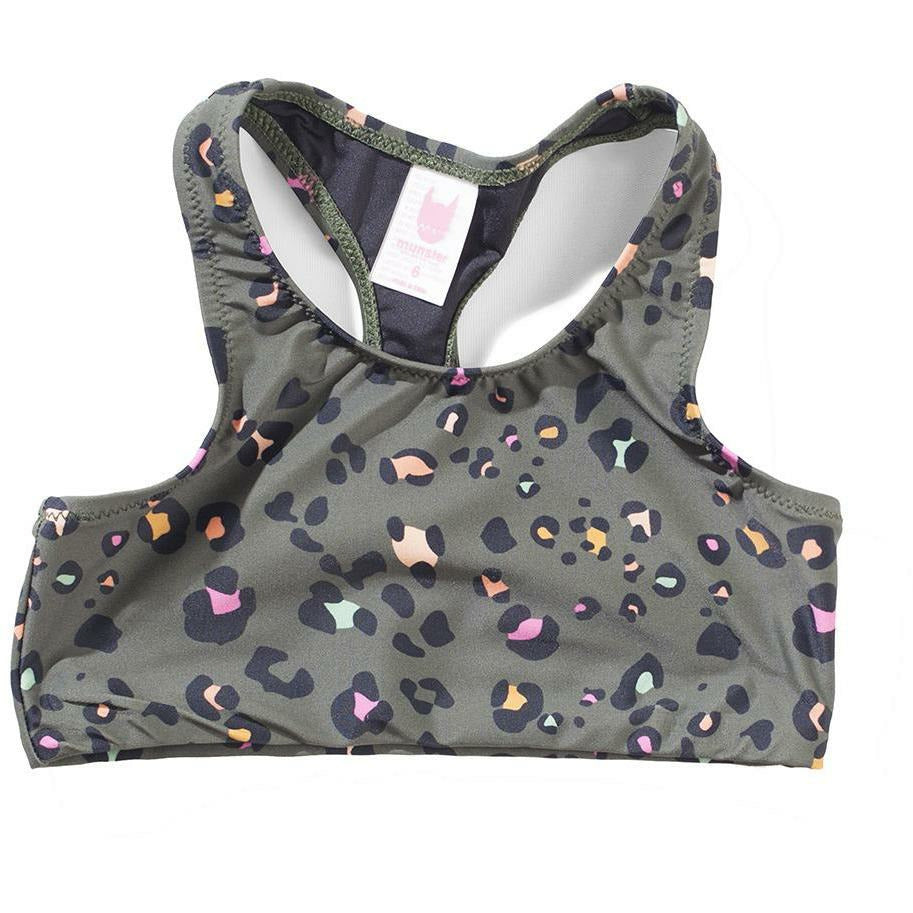 Sage T-Bar Crop Top - Olive Leopard Potion