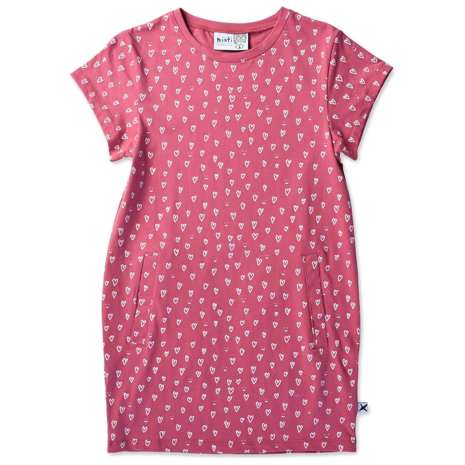 Mini Hearts Dress - Rose