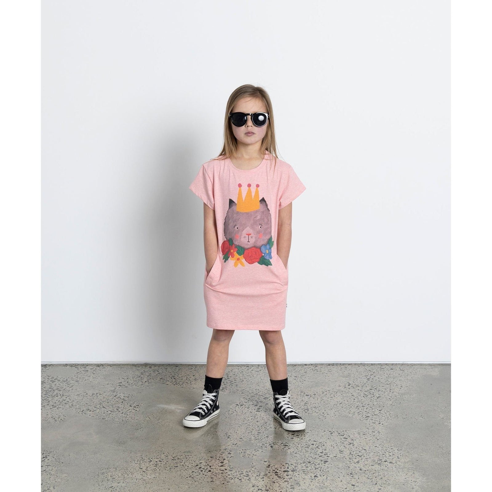 Tropical Kitty Dress - Strawberry Marle