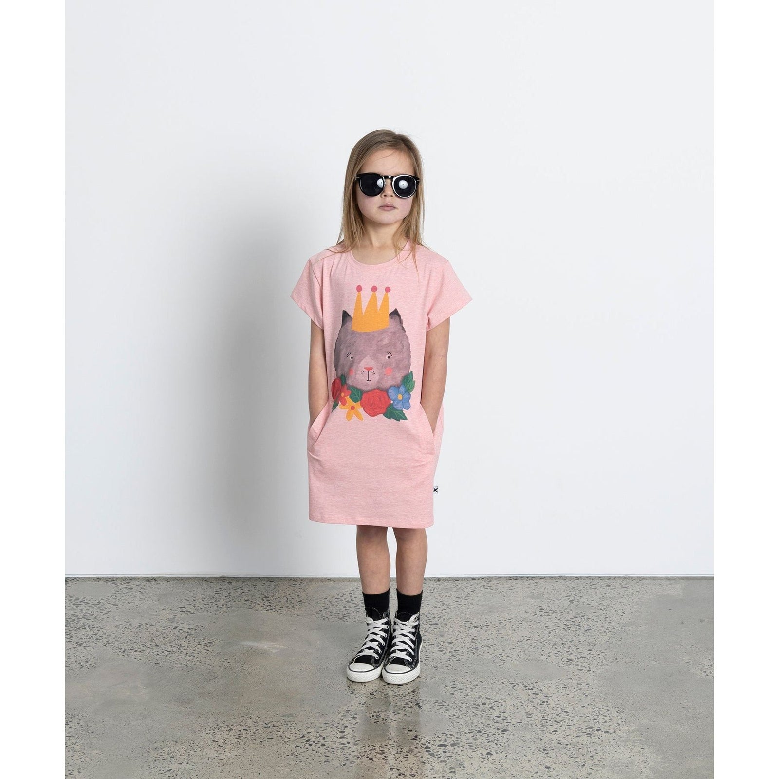Tropical Kitty Dress - Strawberry Marle
