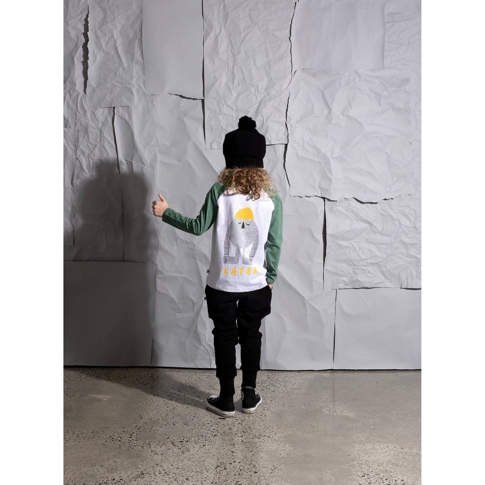 Hello Circle Furry Trackies - Black