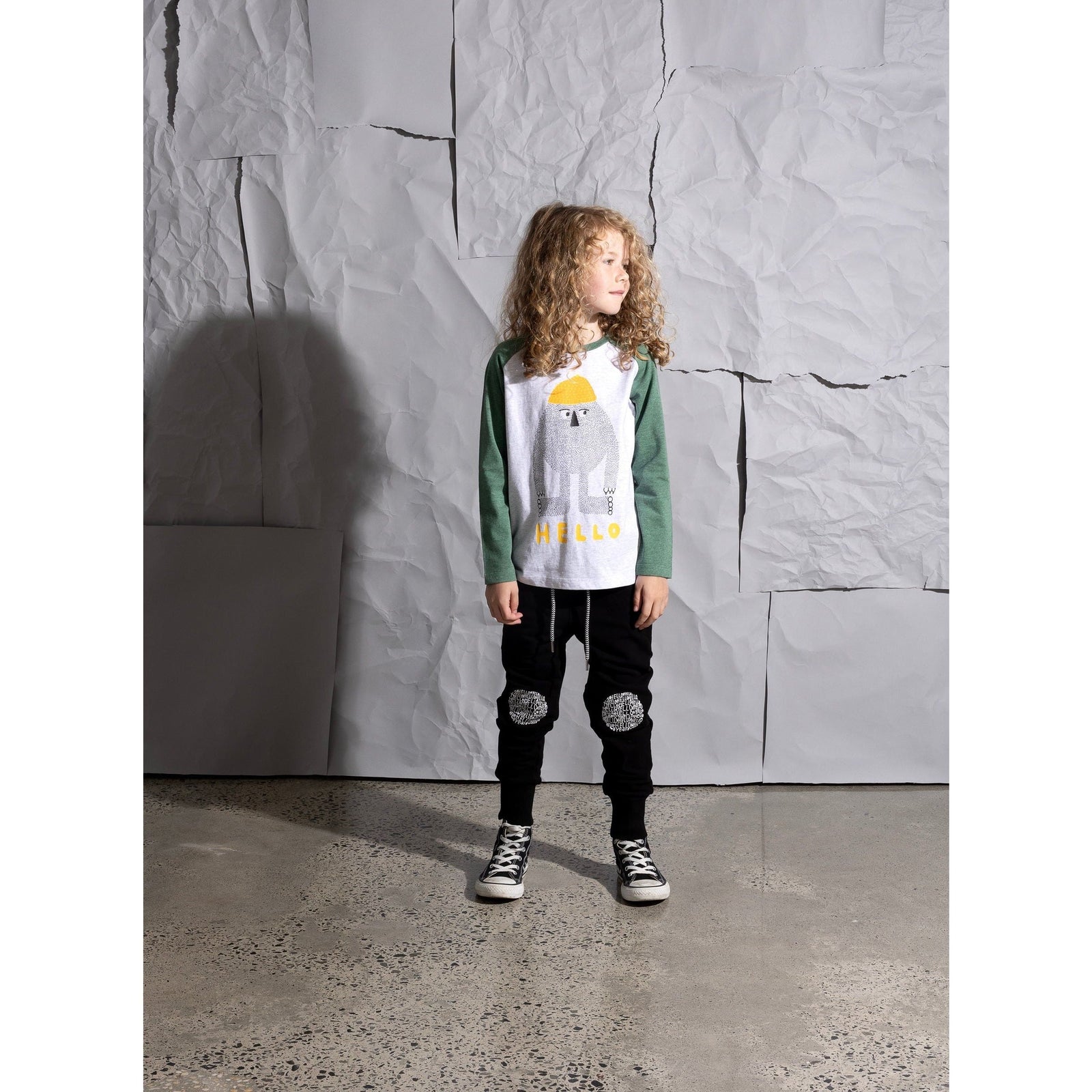 Hello Circle Furry Trackies - Black