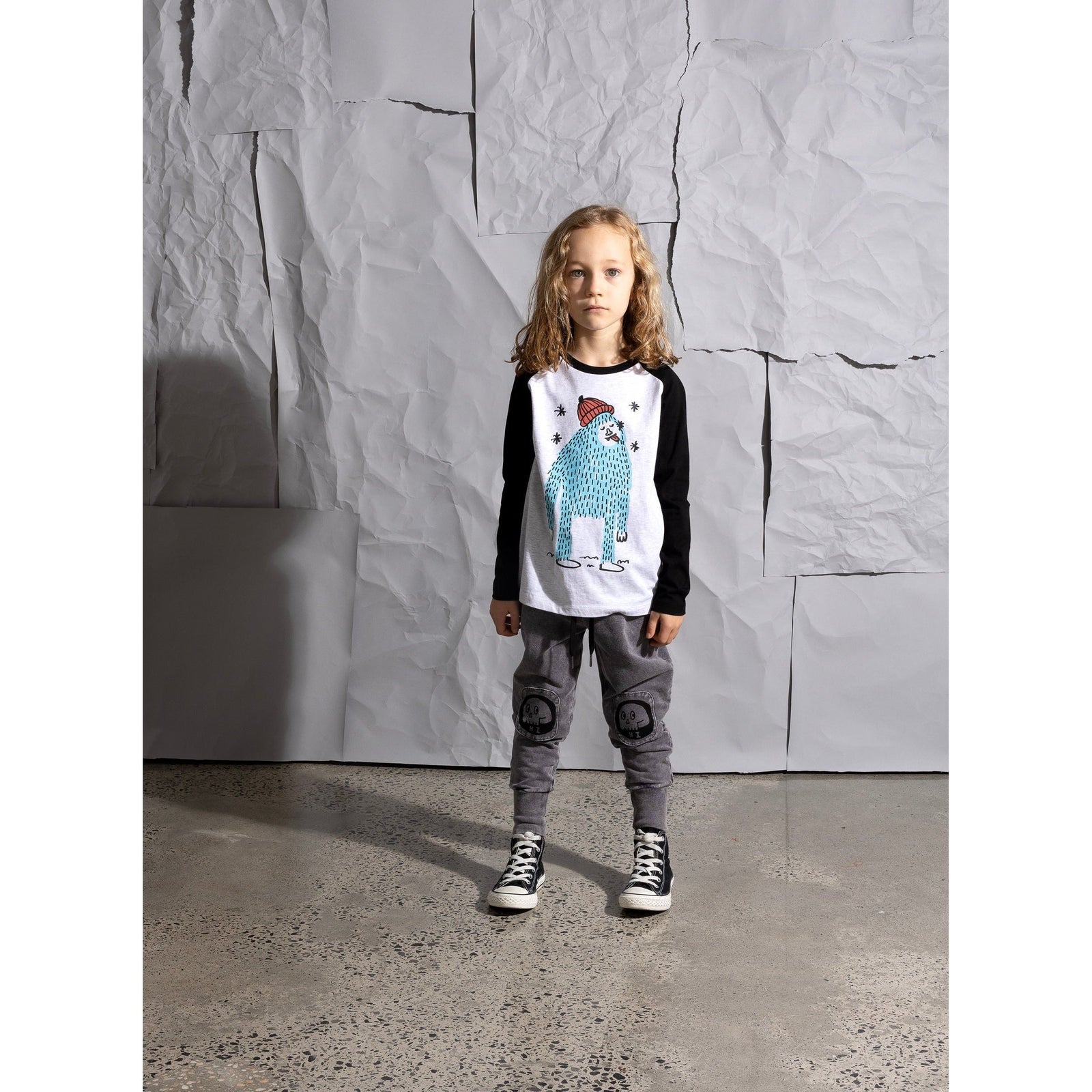 Friendly Skulls Patch Trackies - Grey Wash