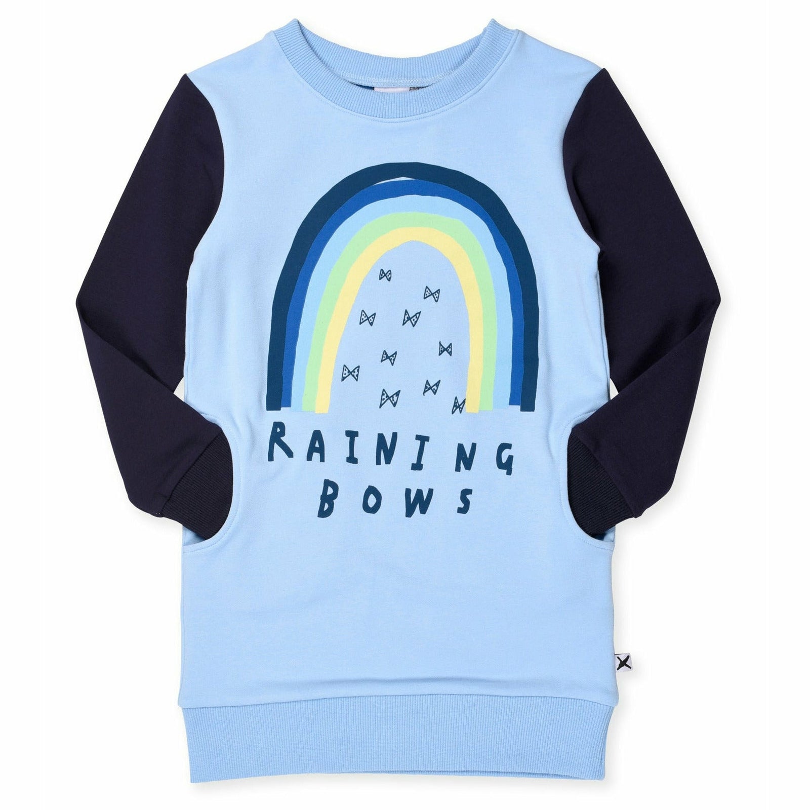 Raining Bows Dress - Light Blue/Dark Blue