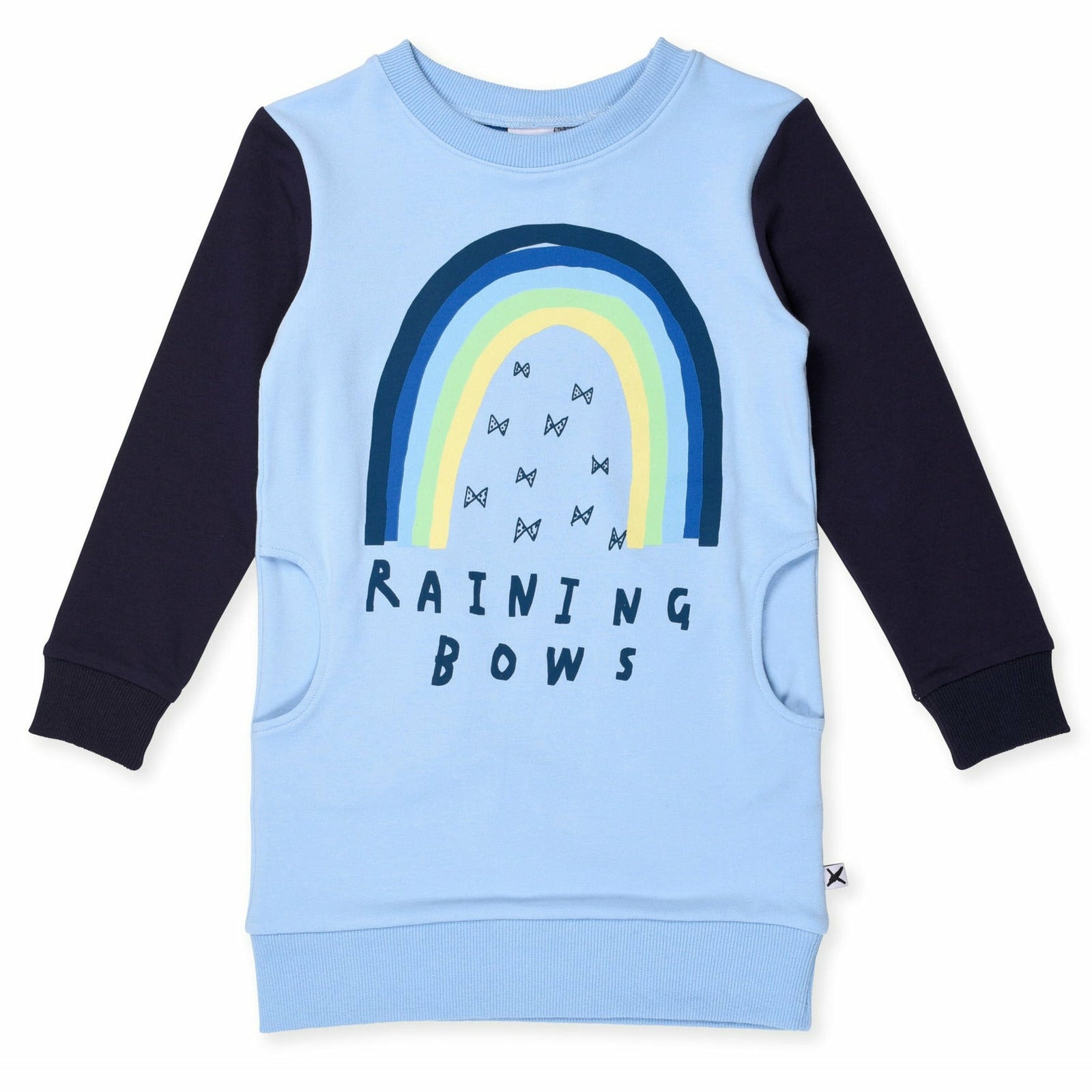 Raining Bows Dress - Light Blue/Dark Blue
