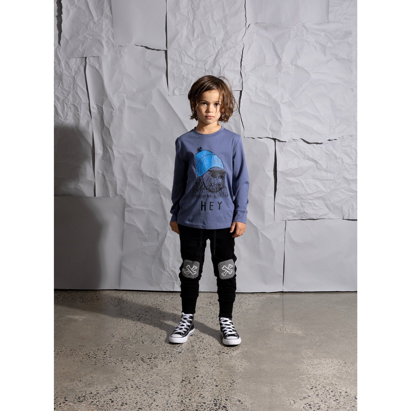 Bones Furry Patch Trackies - Black/Charcoal
