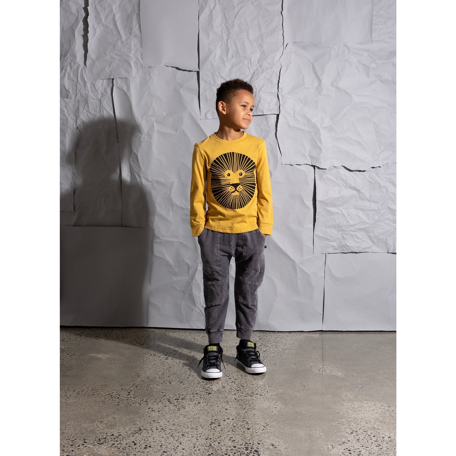 Lion Circle Tee - Mustard Marle